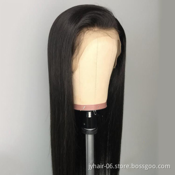 Hair Wig Lace Front Wig Natural Color for Black Human Hair China 100% Raw Indian Long Swiss Lace Straight Women 1 Inch Plus